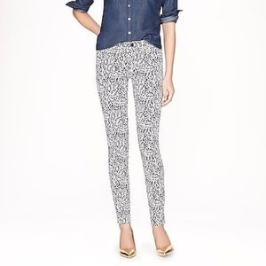 J. Crew Midrise Toothpick Fern Print Jeans Size 24